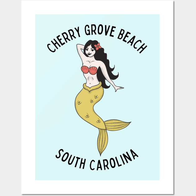 Cherry Grove Beach South Carolina Mermaid Wall Art by carolinafound